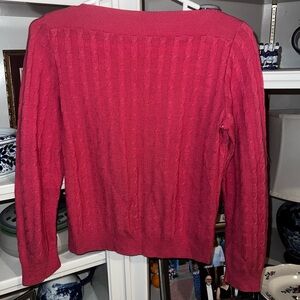 Vintage Diane Von Furstenburg hot pink boatneck knit sweater